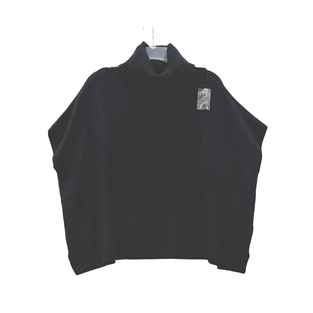 Cyrus Womens Black Turtleneck Poncho Knit Sweater‎ XS New